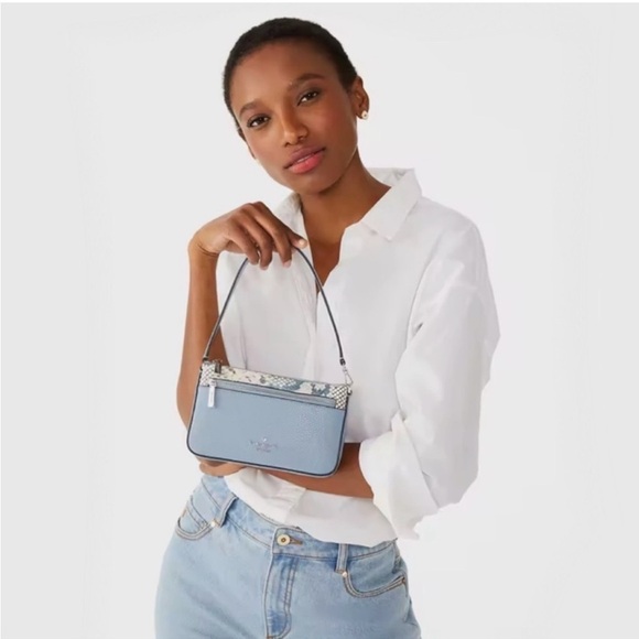 Kate Spade Leila Snake Embossed
Convertible Wristlet Bag, Muted Blue Multi NWT - Picture 2 of 13